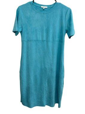 Joh. XS Turquoise Short Sleeve Pullover Mini Dress Whimsical Cottagecore